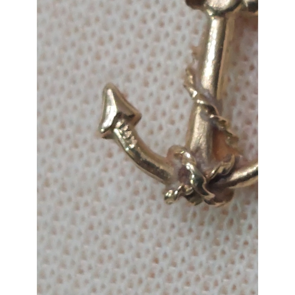 14K Gold Anchor Necklace Nautical Rope Chain Maritime Pendant 20" Vintage 4.4 g - Picture 4 of 16